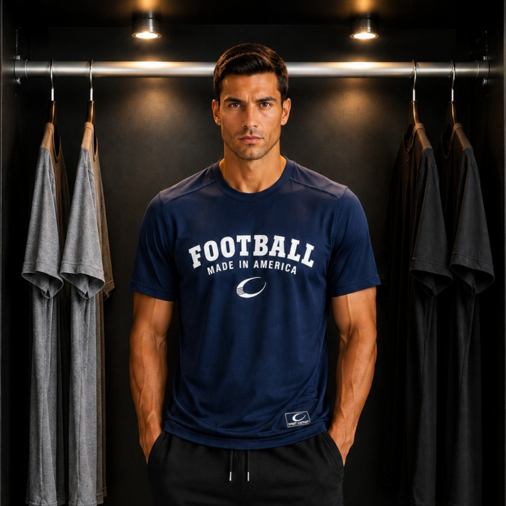 Football Made In America™ — MIA Classic Blue Performance Tee