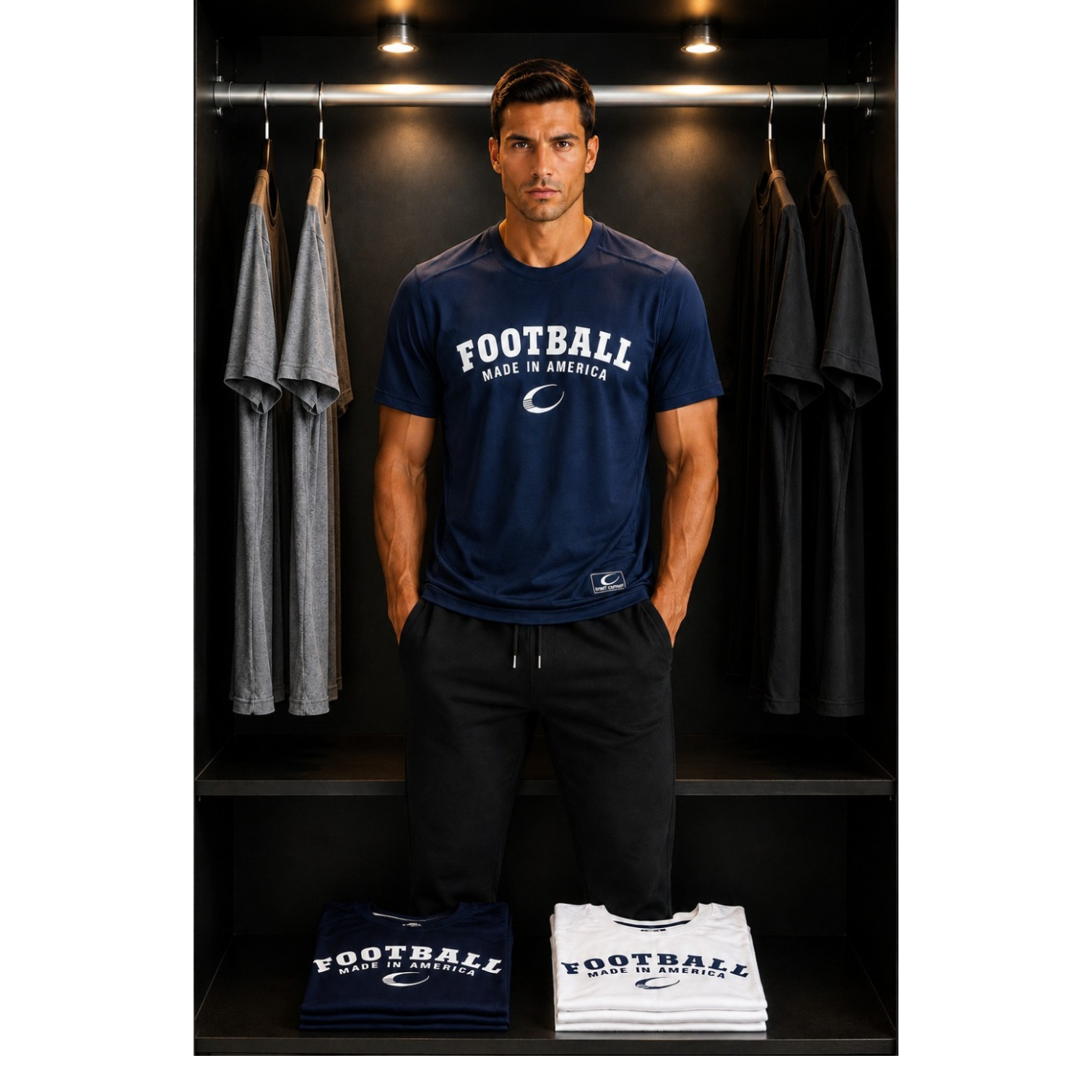 Football Made In America™ — MIA Classic Blue Performance Tee