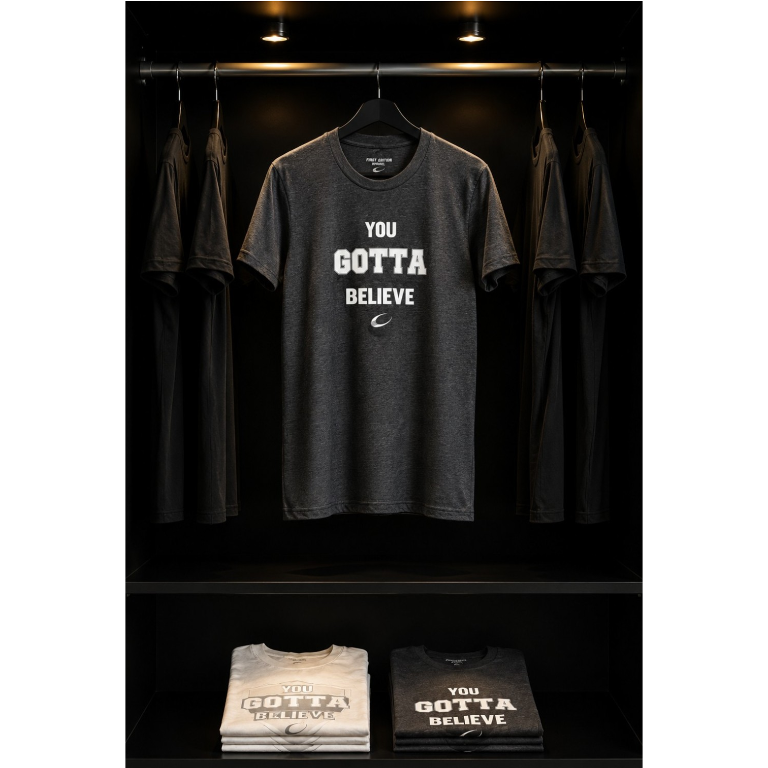 Gotta Believe Black Heather Performance Tee