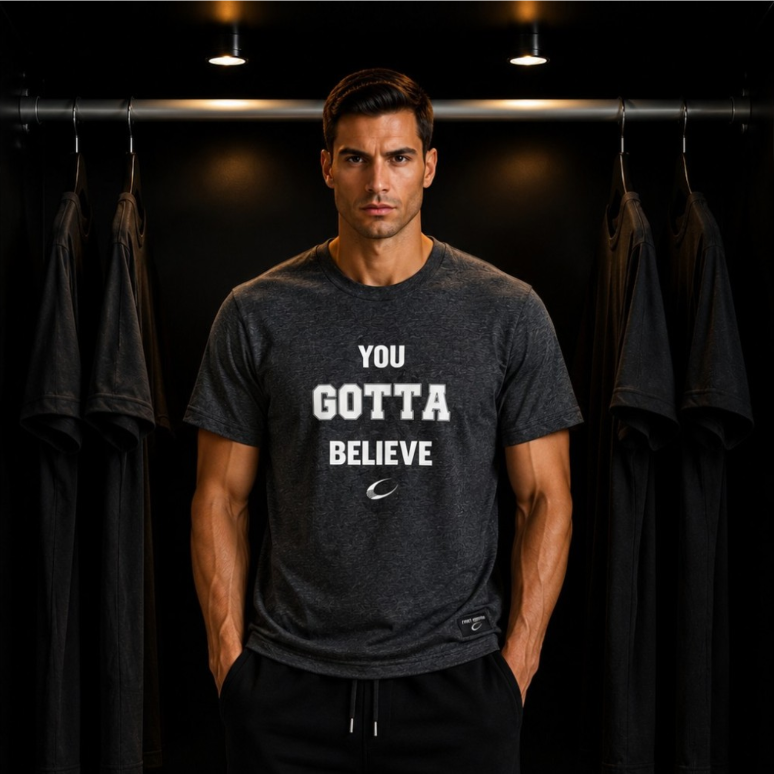Gotta Believe Black Heather Performance Tee