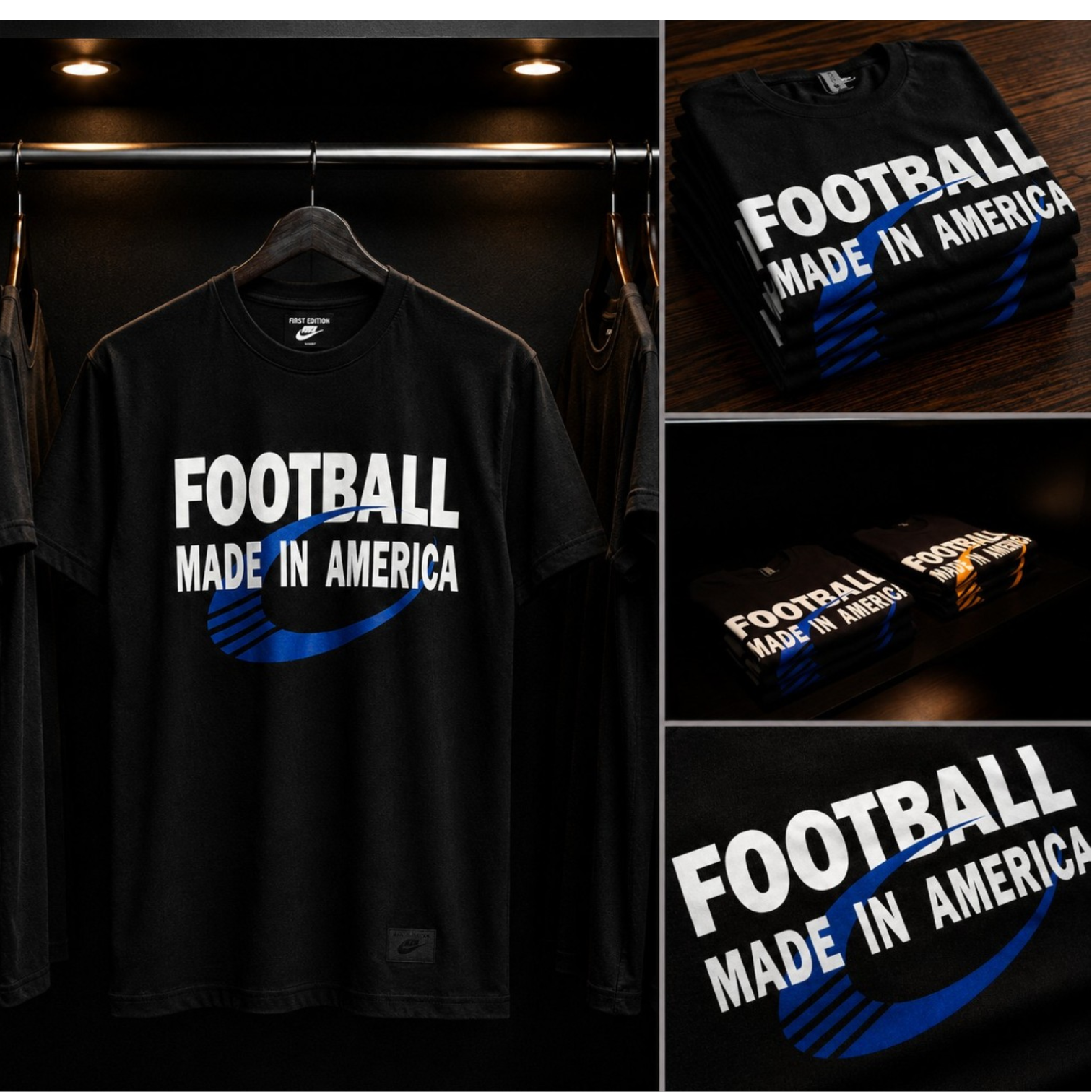 Football Made In America™ — MIA Bold Blue Performance Tee