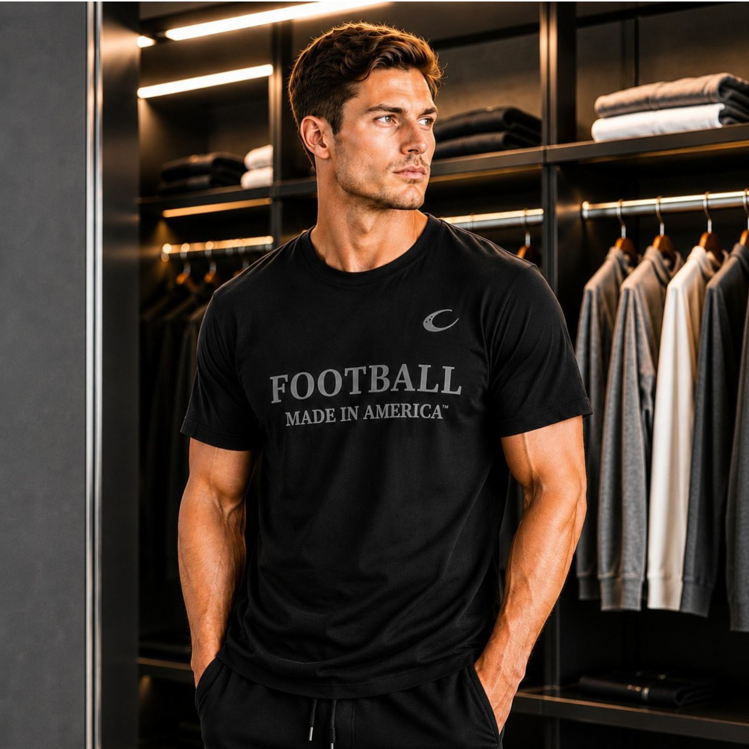 Football Made In America™ — MIA Graphite Designer Tee