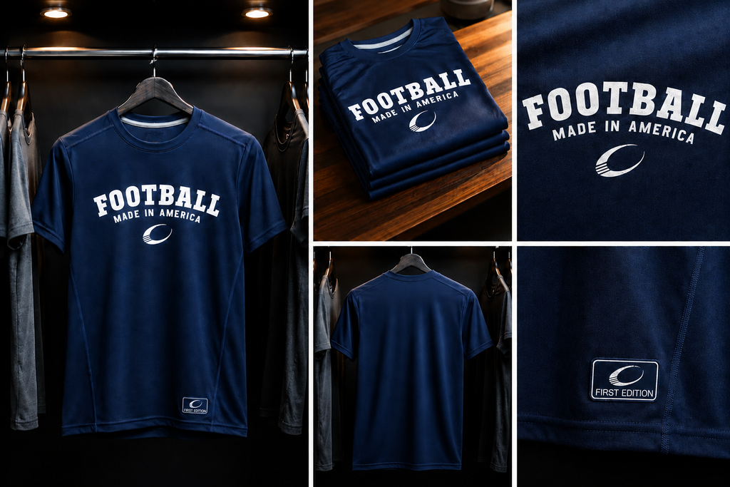 Football Made In America™ — MIA Classic Blue Performance Tee