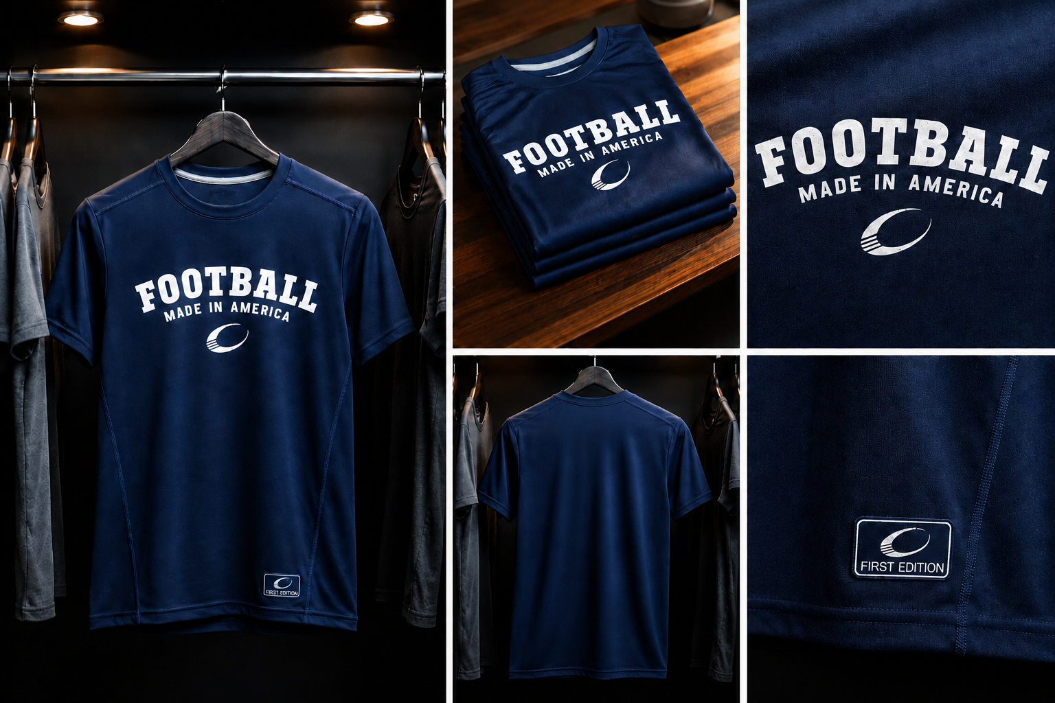 Football Made In America™ — MIA Classic Blue Performance Tee