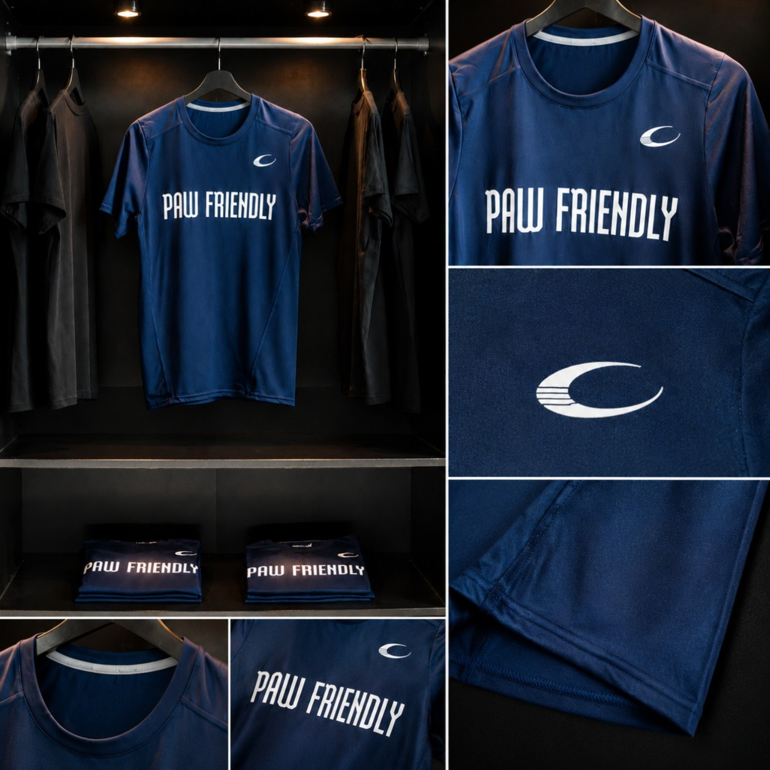 PAW FRIENDLY™ Classic Performance Tee – Marbled Navy