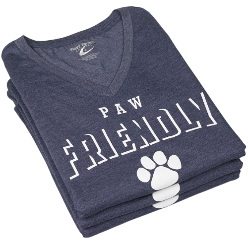 PAW FRIENDLY™ V-Neck Tee – Heather Blue