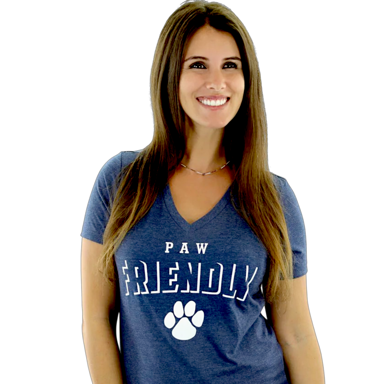 PAW FRIENDLY™ V-Neck Tee – Heather Blue